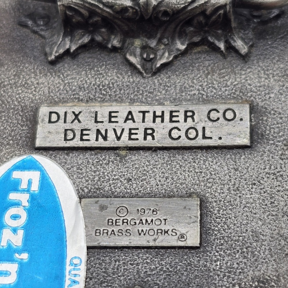 Vtg 1976 Dix Leather Company Colorado Belt Buckle & Sz 32 Leather Belt - Picture 4 of 7